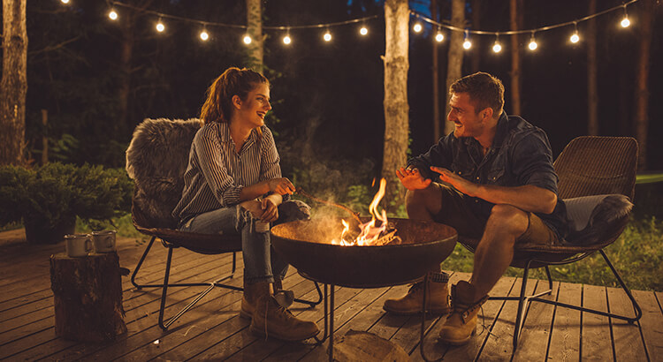 People at a firepit